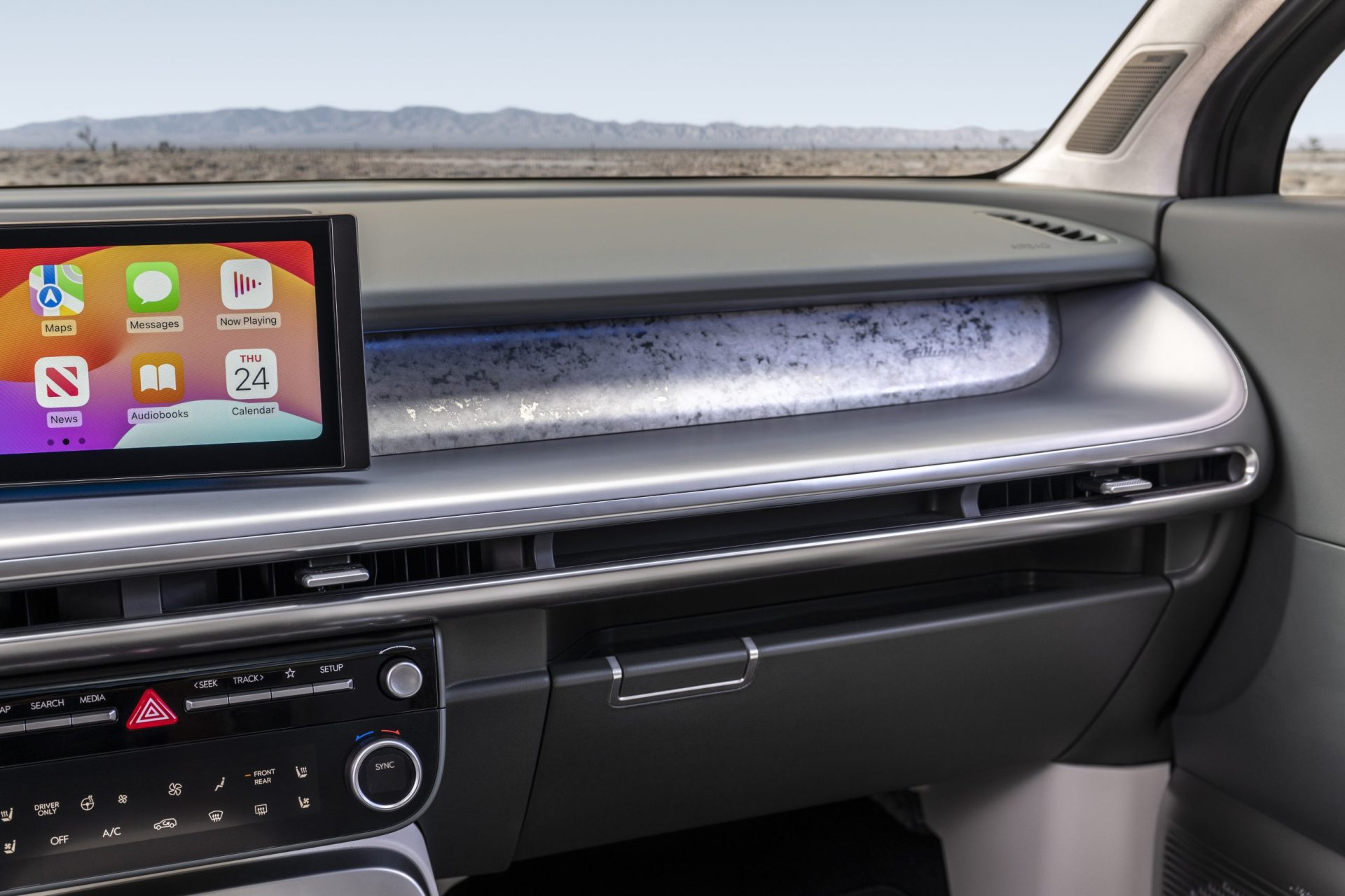 L'IONIQ 9 met également l'accent sur la durabilité dans ses matériaux sur le tableau de bord