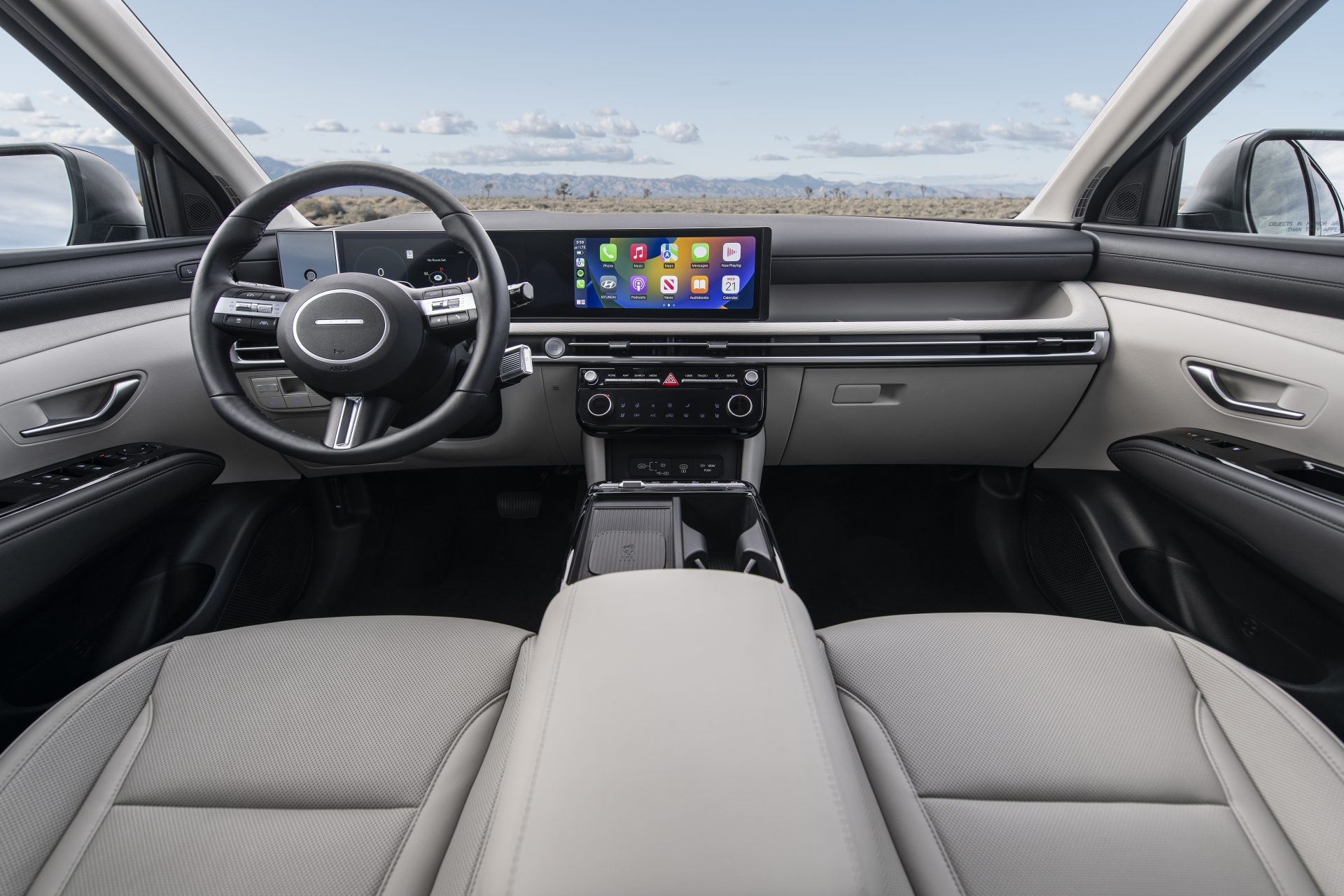 
hyundai-tucson-2025-hyundai-trois-rivieres - vue interieure avec la console centrale